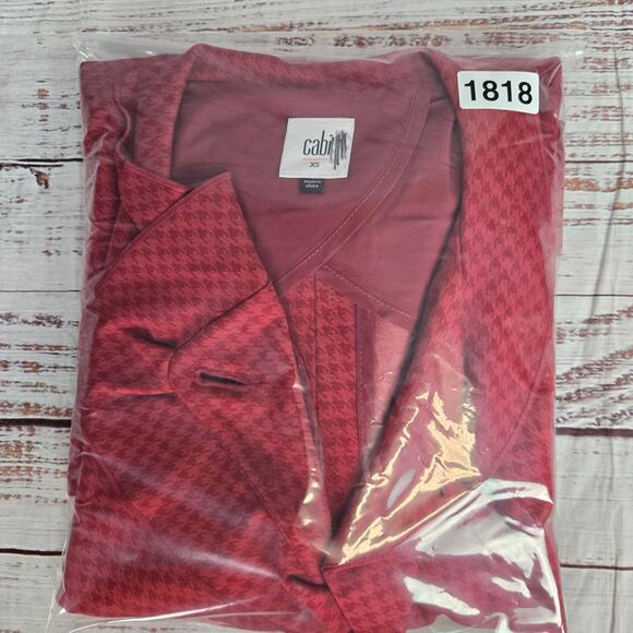 Cabi Celebration Red Houndstooth Jacket XS Casual Dressy Chic Vamp Classic Coat - Picture 16 of 16